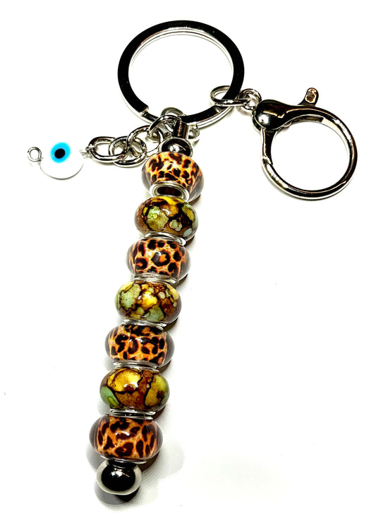 Khaki and Leopard Solidarity Green Keyring